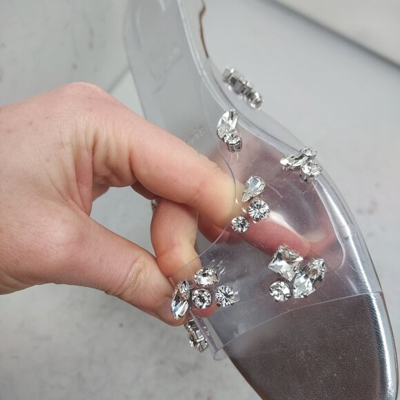 Christian Louboutin Degraqueenie Silver Jewel Flat Wedding Bridal Sandal - Picture 5 of 9